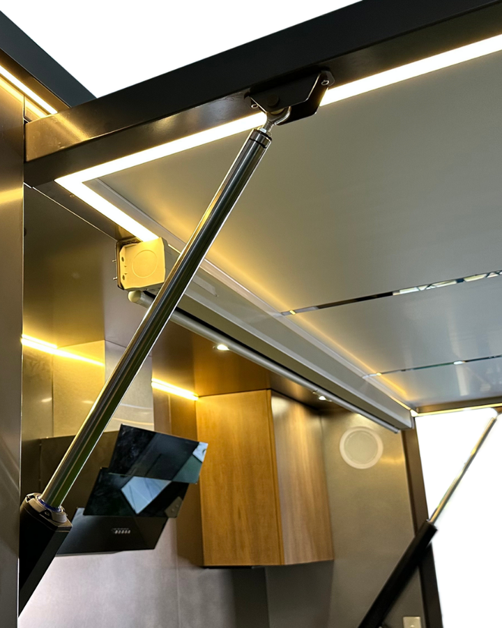 Motorised canopy with LED