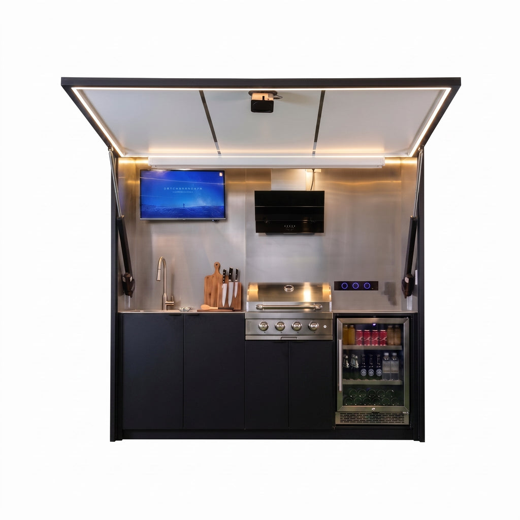 OLEA 24 Black outdoor kitchen pod in full black finish