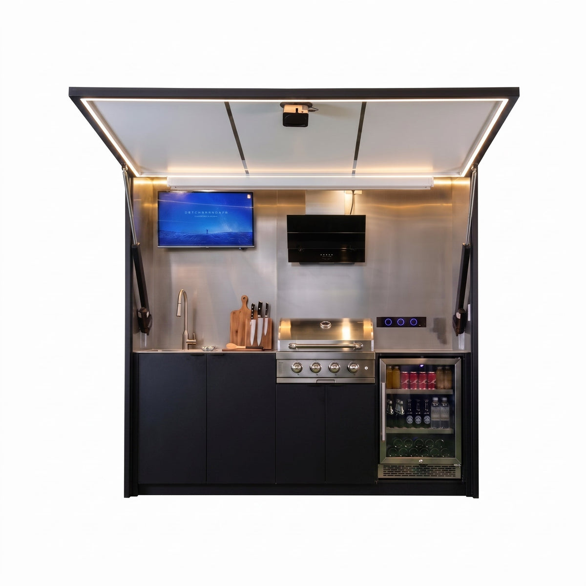 OLEA 24 Black outdoor kitchen pod in full black finish