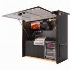 OLEA 24 Black outdoor kitchen pod, 2.4 m, canopy open