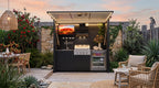 OLEA 24 Black outdoor kitchen pod in an Australian garden