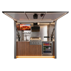 OLEA 24 Grey outdoor kitchen pod, 2.4 m, canopy open