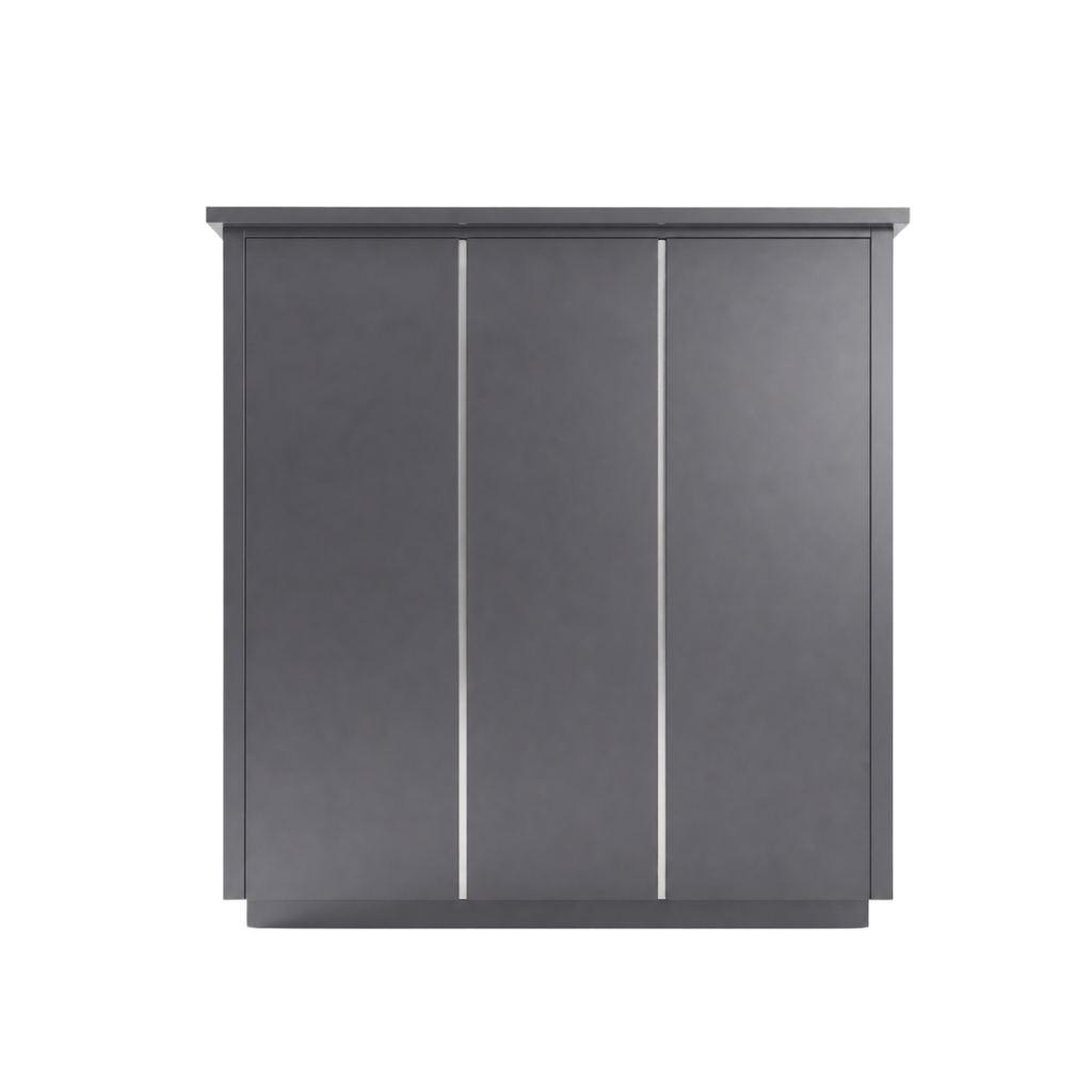 OLEA 24 Grey outdoor kitchen pod, 2.4 m, canopy open