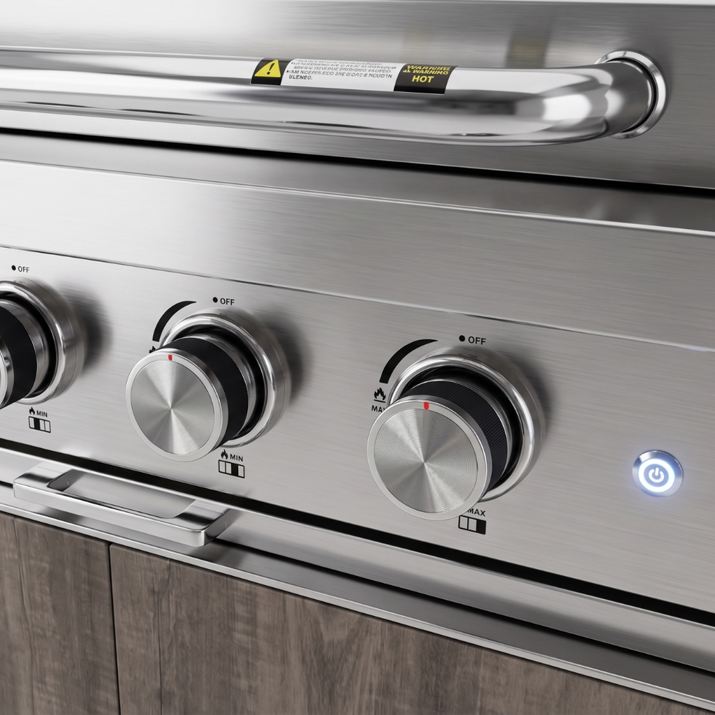 Stainless steel burner control knobs — OLEA 24 Grey