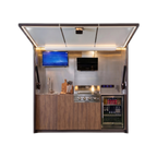 OLEA 38 outdoor kitchen pod, 3.9 m, canopy open