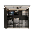 OLEA 36 Black outdoor kitchen pod, 3.2 m, canopy open