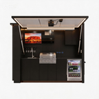 OLEA 36 Black outdoor kitchen pod, 3.2 m, canopy open