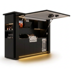 OLEA 36 Black outdoor kitchen pod, 3.2 m, canopy open