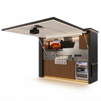 OLEA 36 Grey outdoor kitchen pod, 3.2 m, canopy open