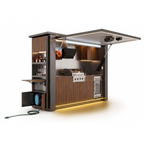 OLEA 36 Grey outdoor kitchen pod, 3.2 m, canopy open