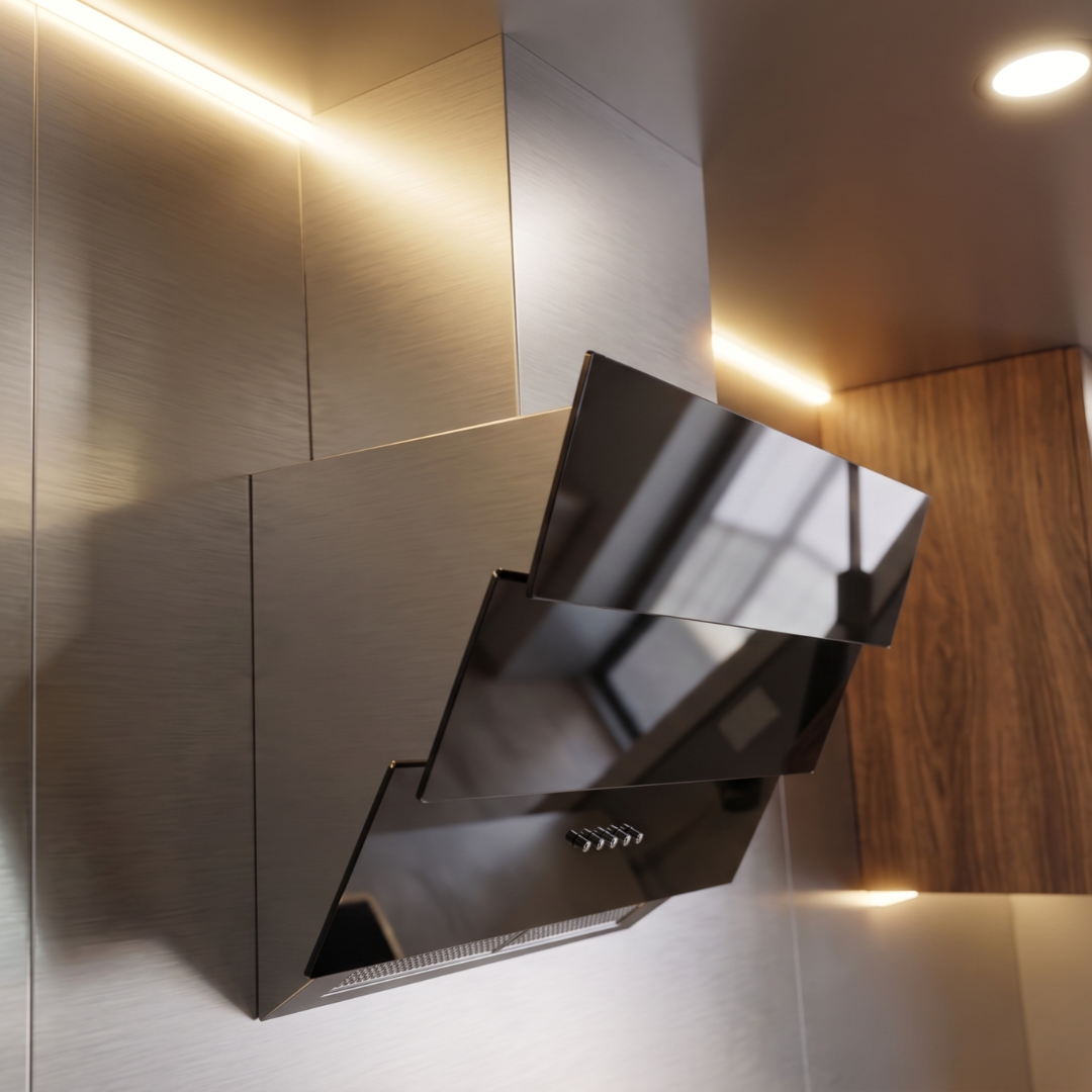 Angled range hood with LED lighting — OLEA 36 Grey