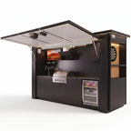 OLEA 38 Black outdoor kitchen pod, 3.9 m, canopy open