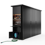 OLEA 38 Black outdoor kitchen pod, 3.9 m, canopy open