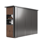 OLEA 38 Grey outdoor kitchen pod, 3.9 m, canopy open