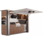 OLEA 38 Grey outdoor kitchen pod, 3.9 m, canopy open