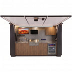 OLEA 38 Grey outdoor kitchen pod, 3.9 m, canopy open