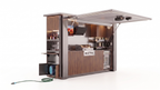 OLEA 38 Grey outdoor kitchen pod, 3.9 m, canopy open