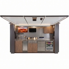 OLEA 38 Grey outdoor kitchen pod, 3.9 m, canopy open