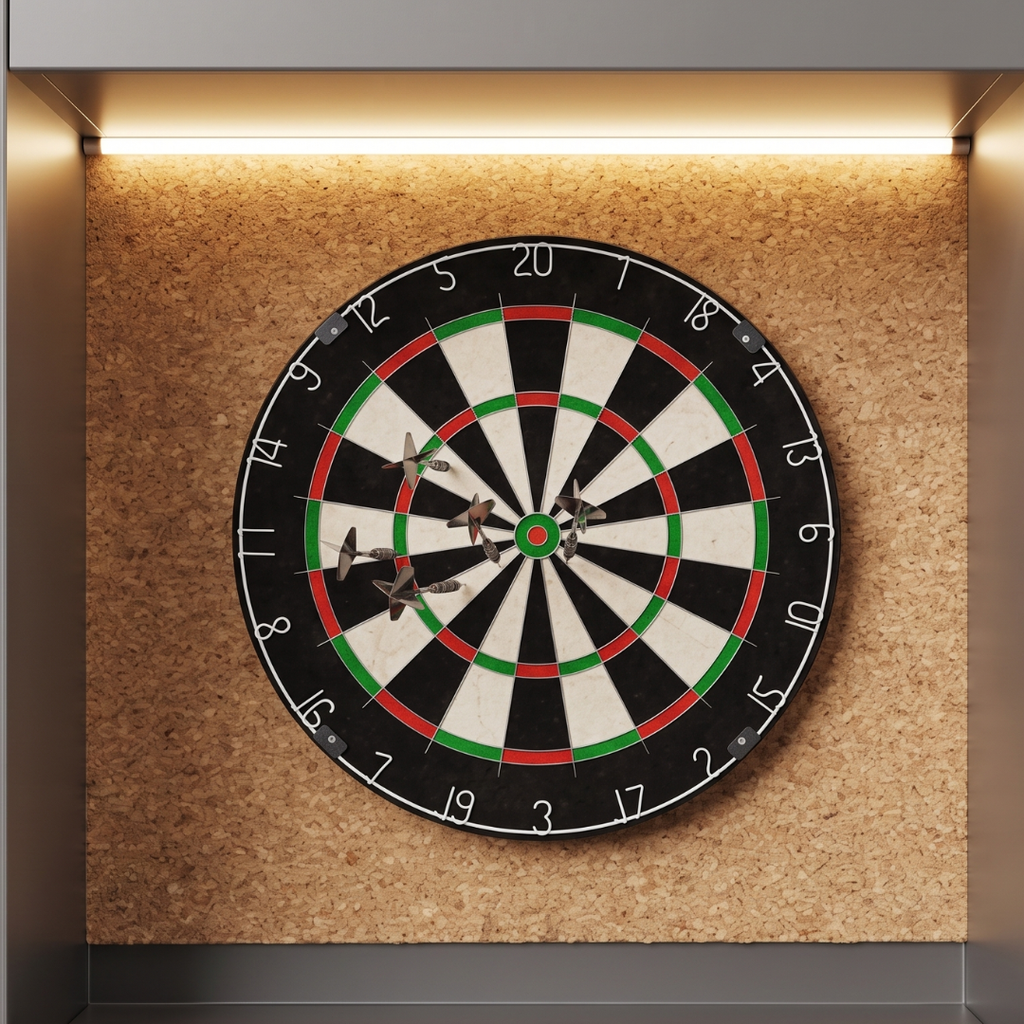 Illuminated dartboard alcove — OLEA 38 Grey