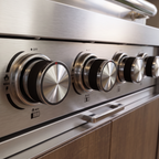 Close-up of the barbecue burner controls — OLEA 38 Grey