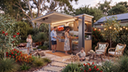 OLEA 38 Grey outdoor kitchen pod in an Australian garden