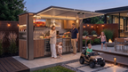 OLEA 38 Grey outdoor kitchen pod in an Australian garden