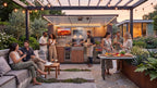 OLEA 38 Grey outdoor kitchen pod in an Australian garden