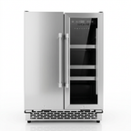 Outdoor wine and beverage cabinet 60cm, front view, doors closed